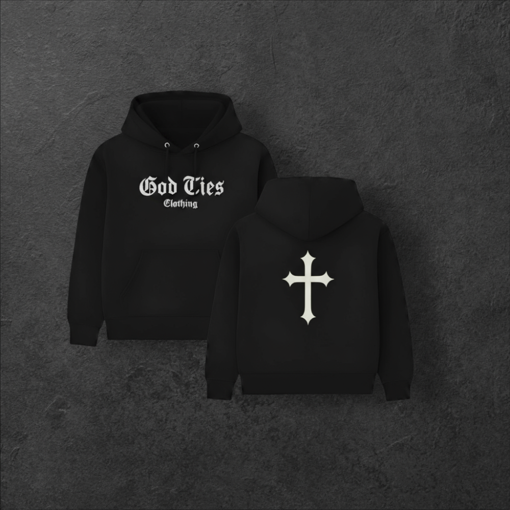 GOD TIES CLOTHING WITH CROSS HOODIE