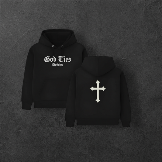GOD TIES CLOTHING WITH CROSS HOODIE