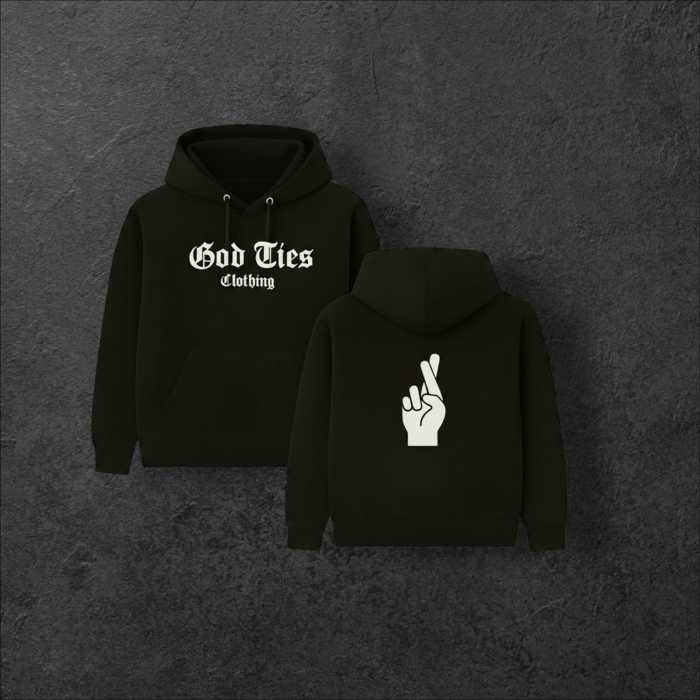 GOD TIES CLOTHING WITH FINGERS CROSSED HOODIE