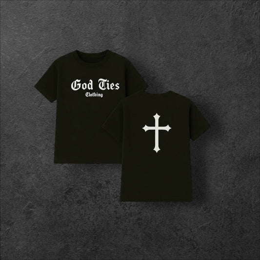GOD TIES CLOTHING WITH CROSS T-SHIRT